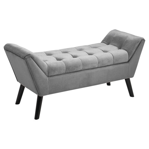 Tufted Velvet Buttoned Bench with Raised Arms 2