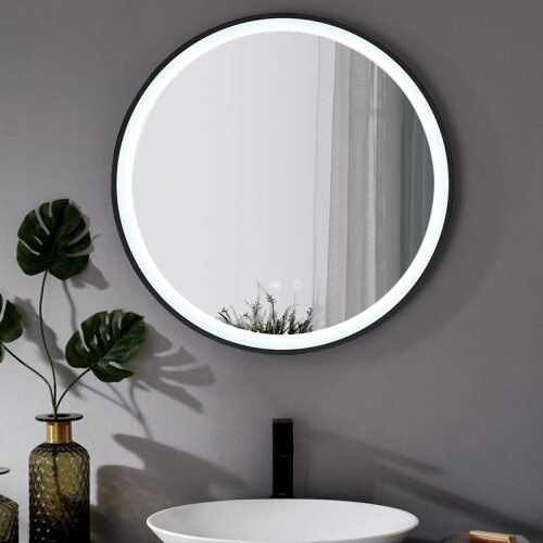 Round Metal Framed LED Wall Mirror 2