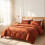 (Rust, Double: 200 x 200 cm) Plain Duvet Quilt Cover Bedding Set & Pillowcases 2