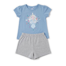 Disney Frozen Elsa Girls' 2 Piece 100% Cotton Pyjama Set Age 5-6 Blue