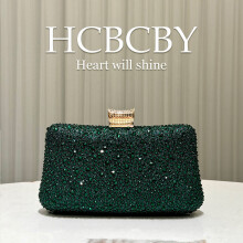 (Orange) Women Shiny Party Bag, Luxury Hotfix Rhinestone Elegant Socialite Evening Clutch Purse
