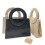 (Black) New Solid Compact Evening Bag, Elegant Women Rhinestone Clutch Shoulder Purse 6