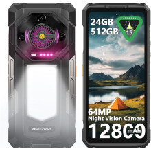 (12800mAh, Black) Ulefone Armor 30, 24(12+12)GB 512GB, 6.95" FHD, 12800mAh