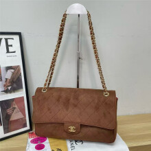 (Brown) Ladies large diamond flap chain bag