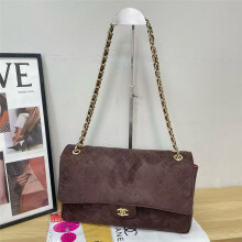 (Coffee color) Ladies large diamond flap chain bag