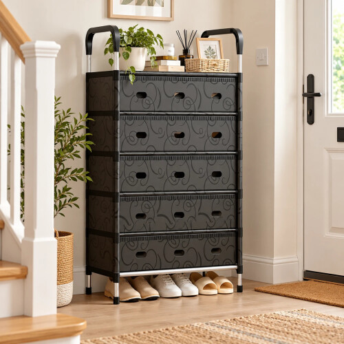 5 Tier Shoe Rack Storage Organiser Metal Stand 2