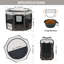 Vevor Haustierlaufzelt, klappbar, wasserdicht, 36 in x 36 in, für Hund und Katze, Indoor und Outdoor
