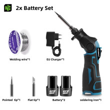 NEWBENY Heißluftschweißpistole, 30W, 0-400C, kabellos, mit 2er Batterie-Set für Reparaturen