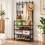 Coat Rack With Shoe Storage 4 Tier Plastic 8 Hooks 2