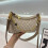 (Khaki) Embroidered printed meniscus armpit bag 1