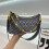 (Gray black) Embroidered printed meniscus armpit bag 1