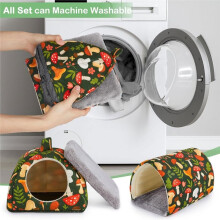 Guinea Pig Hideout, 2 Piece Washable Set for Small Animals Small Guinea Pig Bed with Soft Plush, Resilient Padding