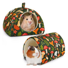 Guinea Pig Hideout, 2 Piece Washable Set for Small Animals Small Guinea Pig Bed with Soft Plush, Resilient Padding