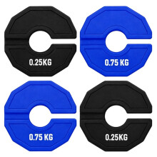 4 Stück Mikro-Hantelscheiben für Krafttraining, 0,75 Kg Blau und 0,25 Kg Schwarz