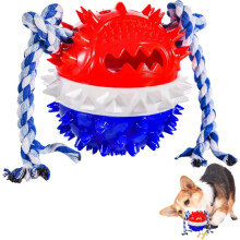 O Destructible Dog Toy, Interactive Dog Chew Toy, Treat Dispenser Toys, Toothbrush Ball for Dogs (Red Blue), Pet Supplies, Gift for Dog Owners