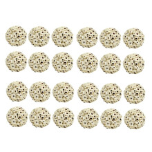 24-Pack Små Sola-Bollar Fågelleksaker 2,36" Mjuka och Tuggbara Fågeltuggbollar Naturliga Sola-Växtstrimlor för Undulat