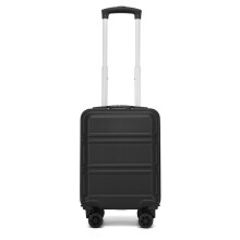 (Black, 15Inch-40x30x20CM) ABS PC Hard Shell Cabin Carry-on Suitcase, Removable 4 Wheels Underseat Luggage