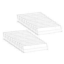 24 Pcs Acrylic Name Plates for Desk 2 X 8 Inches Clear Slant Back Sign Holder Stand License Label Holder for School