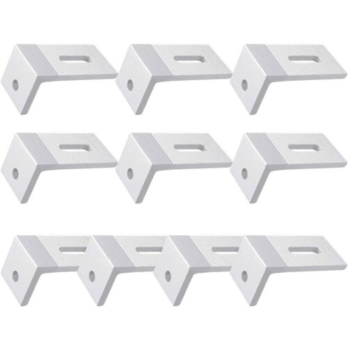 10pcs Solar Panel Mounting Brackets, 90 Degree L Brackets (for Flat Roof PV Module Installation)