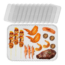 Lot de 10 Grilles de Barbecue Antiadhésives Jetables de 39 X 30 cm pour la Cuisson en Extérieur