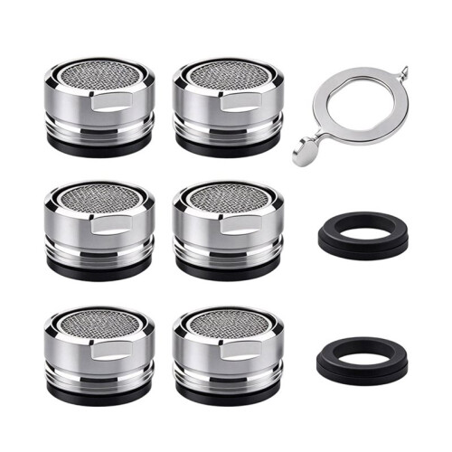 6 Pack M24 Male Thread Faucet Aerator, Kitchen Sink Replacement Anti- Insert