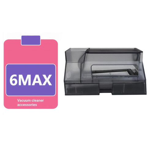 Dust Box Replacement Compatible with  6MAX Robot Vacuum, Washable Filter, Easy Removable Anti-Leak Dust Bin 2