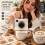 3D Printed Latte Camera Vintage  Replaceable Cards DIY Latte Art Camera Tool One Touch Press with 4 X Stencils C 7