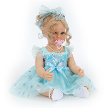 Reborn-Puppen Mädchen, 55 cm, weiches Vinyl mit Stoffkörper, mit Spielzeugzubehör und Geschenkbox