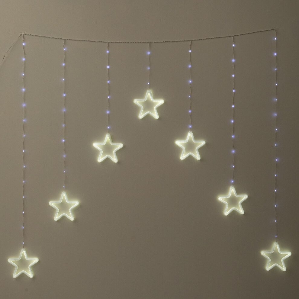 Premier 1.2 X 1.2M Neon Star Curtain Christmas Lights With 427 White Leds