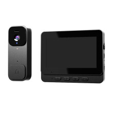 Draadloze Deurbelcamera met Monitor, Slim Videodeurbelsysteem, 2-Weg Audio, Huisbeveiligingsintercomset A