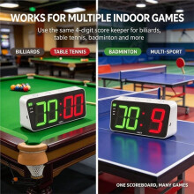 Tabellone Segnapunti Elettronico Portatile per Biliardo, Segnapunti Digitale per Pool e Snooker con Display A LED, 1 Pezzo.