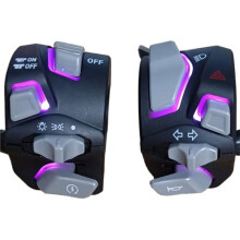 7/8" 22mm Motorcycle Handlebar with LED Headlight,Turn Signal, Horn, Warning Light Control for E-Bike ATV Scooter