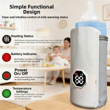 Portable Baby Bottle Warmer,LED Display, USB Charging, Fast & Even Heating,Constant Temperature Bottle Warmer