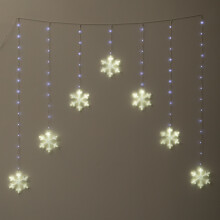 1.2 x 1.2m Neon Snowflake Curtain Christmas Lights with 588 White LEDs
