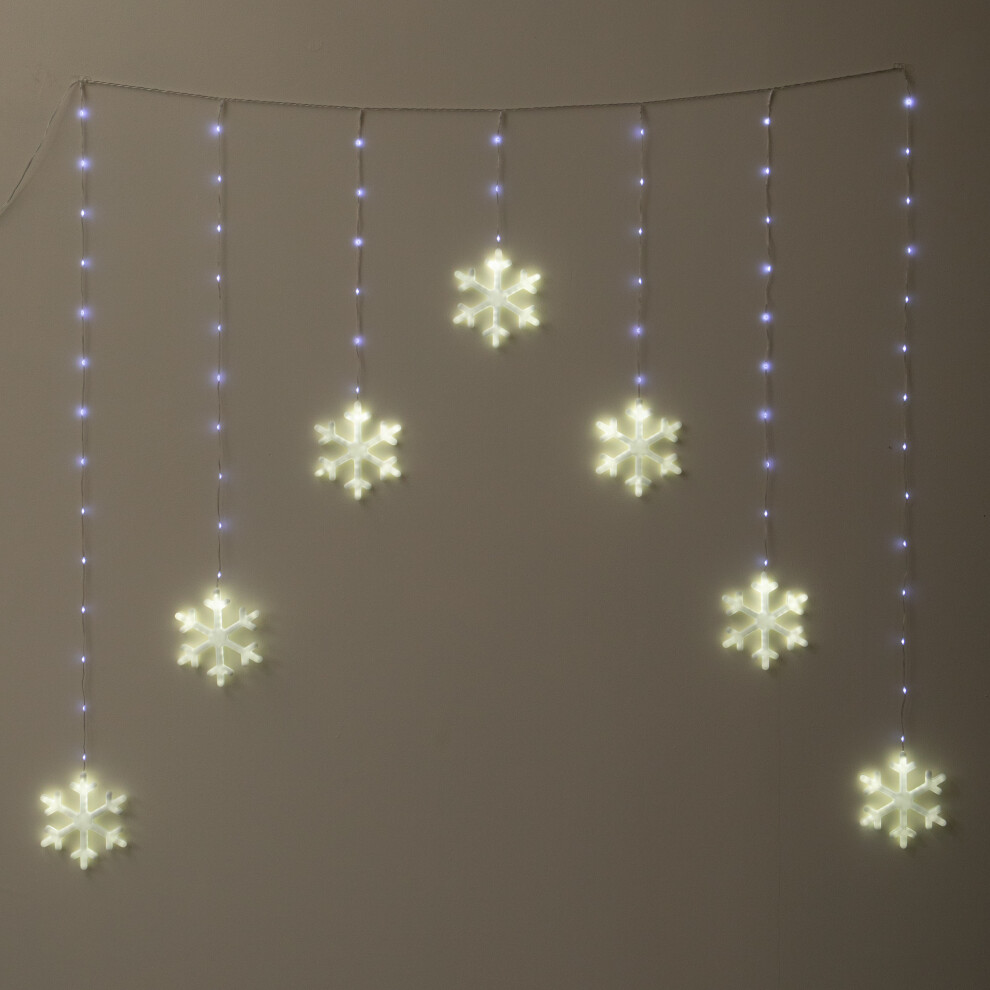 Samuel Alexander 1.2M X 1.2M Neon Snowflake Curtain Lights, 588 White Leds - Image 4