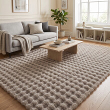 (2ft x 3ft 7in (60x110cm), Mocha) Bubble Shaggy Rug Thick Non Slip Faux Fur Fluffy Carpet for Living Room Bedrooms | 700GSM Premium Quality