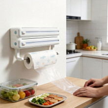 Foliedispenser met Snijder - Keukenorganisatie en Opbergruimte voor Plasticfolie, Aluminiumfolie en Keukenpapier