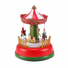 Carrousel de Noël à LED, boîte à musique avec lumières, décor de décor de vacances - Carrousel