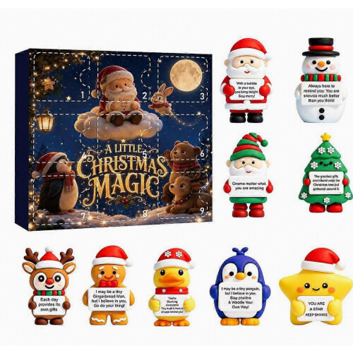 Weihnachtskalender mit Countdown, 9 Tage, kleine Hängeornamente, dekorativ - G