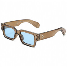 Occhiali da sole unisex retrò quadrati, montatura classica in plastica, protezione UV per guida e viaggi all'aperto - Giallo