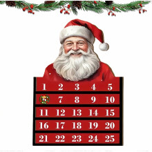 Kerst aftelkalender van feestelijk hout voor de feestdagen, ideaal voor in de klas, op kantoor of op het bureau.