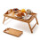 GEEZY GEEZY Bamboo Bed Table Tray Foldable Legs Wood Lap Desk Breakfast Serving Platter 50cm 1