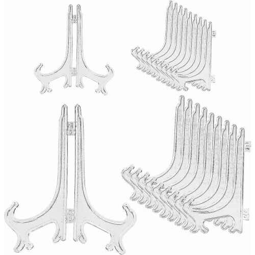 20 Pack Plastic Stands For Display Pictures, Photo, Dish