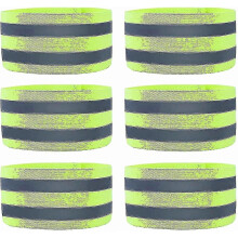 6 Pack Visibility Reflective Bands, Elastic Safety Armband Running Bike
