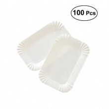 100pcs Disposable Cake Paper Plates Cutlery Tray Cake Dish Paper Plate Tableware For Baby Shower Bir