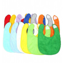 Terry-cloth Baby Bib Absorb Burp Cloth Drooling Bib Feeding Supply 12pcs