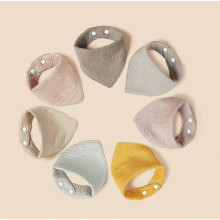 7 Pack Baby Bibs Cotton Baby Bandana Drool Bib For Unisex Baby, 7 Solid Colors Set For Teething And Drooling