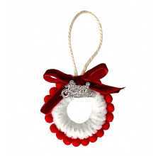 Weihnachtsbaumschmuck, festliche Hängedekorationen, Mini-Weihnachtskranz mit Schleife, Miniatur für Partys