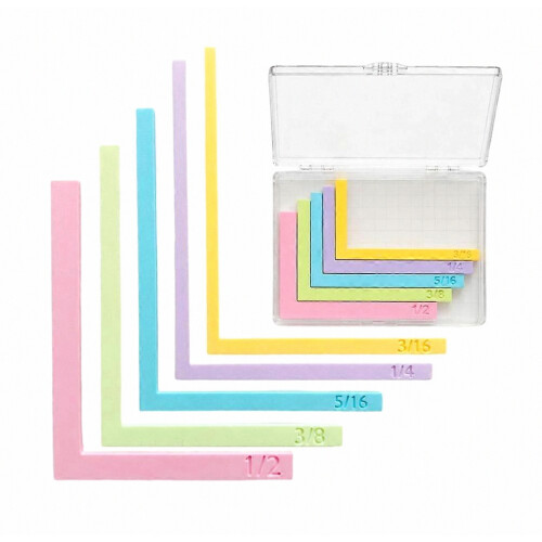 Paper Crafting Alignment Guides 5 Pcs Color-Coded L-Shaped Spacers with Size Tabs for Card Stack Alignment Tool