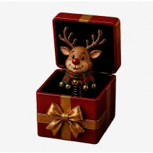 Unieke kerstverrassing, grappige geschenkdoos, magische kerstcadeauverpakking met pop-upmechanisme, verrassingsdoos met veermechanisme, leuk voor het